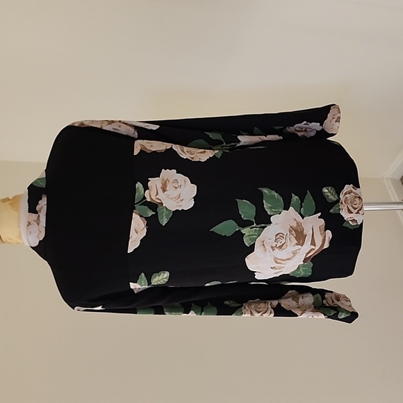 New! Forever 21 black floral large open light weight jacket. - Picture 4 of 11